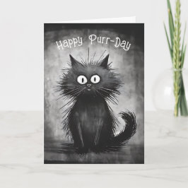 Cartão Feliz Aniversário de Gato