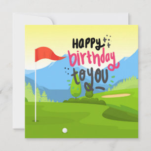 Cartão Feliz Aniversário de Golfe para você jogar golfe