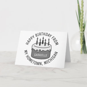 Cartão Feliz Aniversário De Michigan