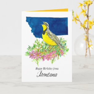 Cartão Feliz Aniversário de Montana Meadowlark Bitterroot