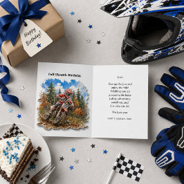 Cartão Feliz Aniversário de Motocross de Bicicleta de Men
