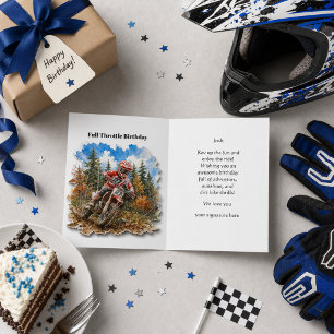 Cartão Feliz Aniversário de Motocross de Bicicleta de Men