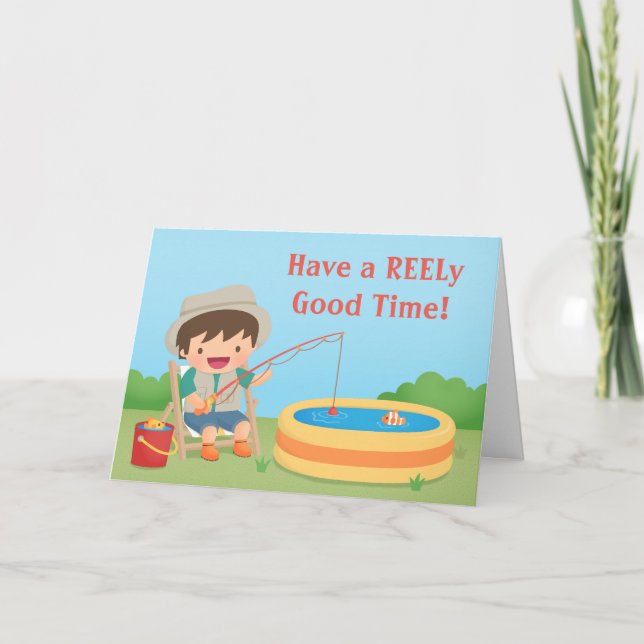 Cartão Feliz Aniversário de Pesca Humorista (Frente)