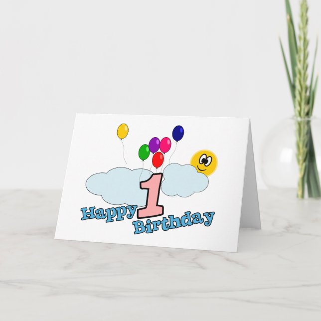 Cartão Feliz Aniversário de Saudações (Frente)