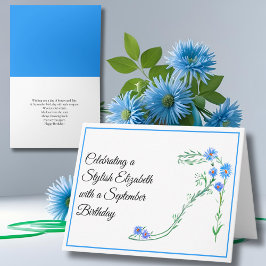 Cartão Feliz Aniversário de Setembro Personalizado com As
