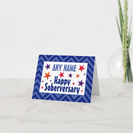 Cartão Feliz Aniversário de Sobriedade Personalizado aniv