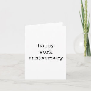 Cartão Feliz aniversário de trabalho, minimalista, tipogr