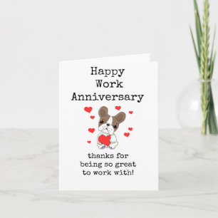 Cartão Feliz aniversário de trabalho, Obrigados, Cachorro