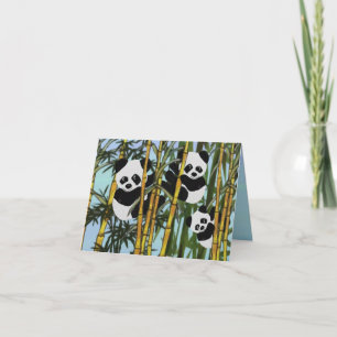 Cartão Feliz aniversario de urso de panda