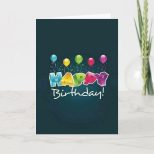 Cartão Feliz Aniversário Deseja Balões