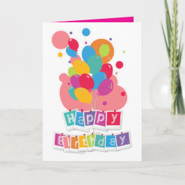 Cartão Feliz Aniversário – Design de Celebração Alegre