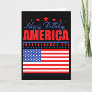 Cartão Feliz Aniversário Dia da Independência da América