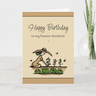 Cartão Feliz Aniversário Diversão do Jardineiro Favorito