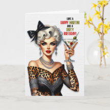 Feliz Aniversário Divertido Retro Martini Sujo