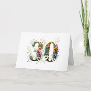 Cartão Feliz Aniversário do aniversário de 30 anos Wildfl