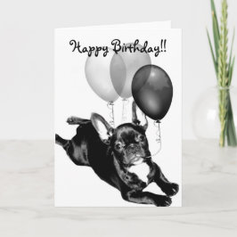 Cartão Feliz Aniversário do Bolldog Francês