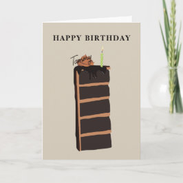 Cartão Feliz aniversário do Bolo de Chocolate