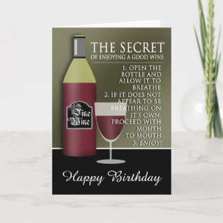 Cartão Feliz Aniversário do Bom Vinho