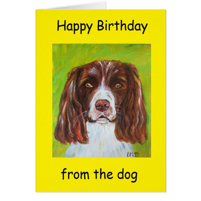 Cartão Feliz aniversário do cachorro (Frente)