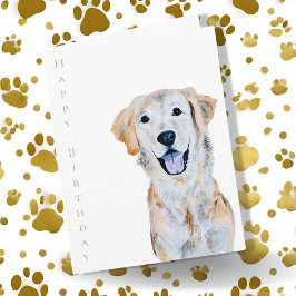 Cartão Feliz Aniversário do Cachorro do Retriever de Ouro