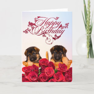 Cartão Feliz aniversário do Cachorro German shepherd