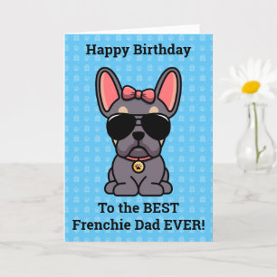 Cartão Feliz Aniversário do Cachorro Lilac Tan Buldogue