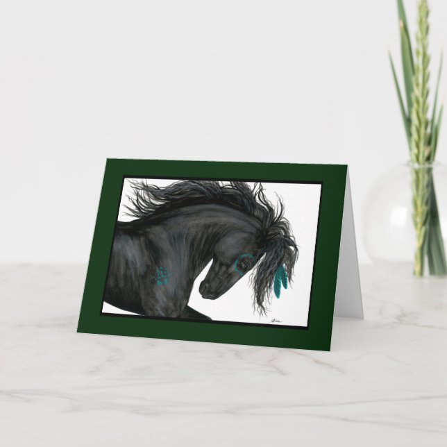 Cartão Feliz Aniversário do Cavalo de Bihrle (Frente)