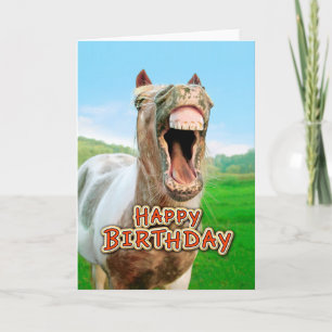 Cartão Feliz aniversário do cavalo feliz