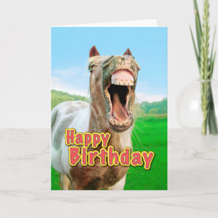 Cartão Feliz aniversario do cavalo feliz