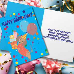 Cartão Feliz aniversário do Dia Latido Engraçado Dachshun