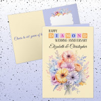 Feliz Aniversário do Diamond nomes flores