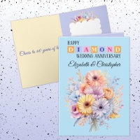 Feliz Aniversário do Diamond nomes flores azuis