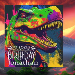 Cartão Feliz Aniversário do Dinossaur Roar Card