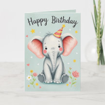 Feliz Aniversário do Elefante Engraçado