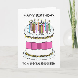 Cartão Feliz aniversário do engenheiro