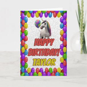 Cartão Feliz Aniversário do fofinho Cute Unicorn