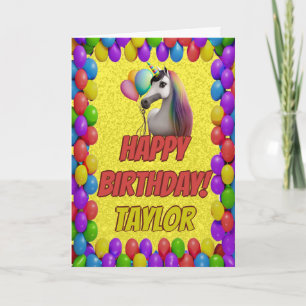 Cartão Feliz Aniversário do fofinho Cute Unicorn