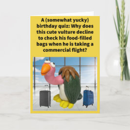 Cartão Feliz Aniversário do Funny Pun Carrion Bagagem