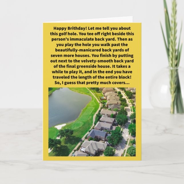 Cartão Feliz aniversário do Funny Pun Hole Nine Yards (Frente)