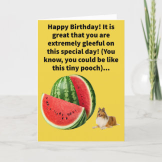 Cartão Feliz aniversário do Funny Pun Melon Collie