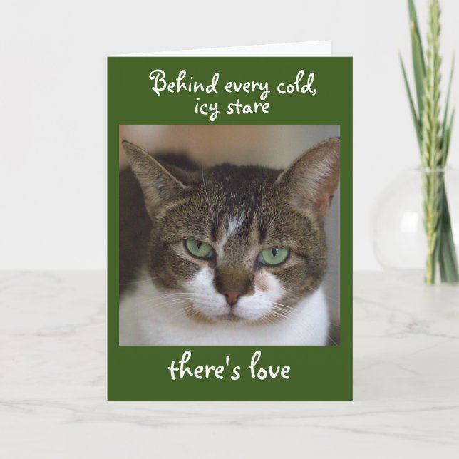 Cartão Feliz Aniversário do Gato (Frente)