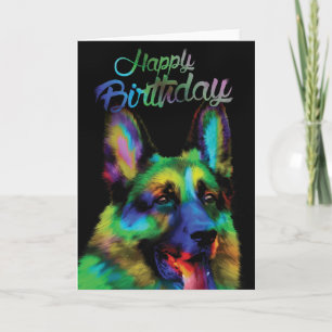Cartão Feliz aniversário do German shepherd