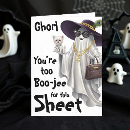 Cartão Feliz Aniversário do Halloween Ghost Boo Boujee