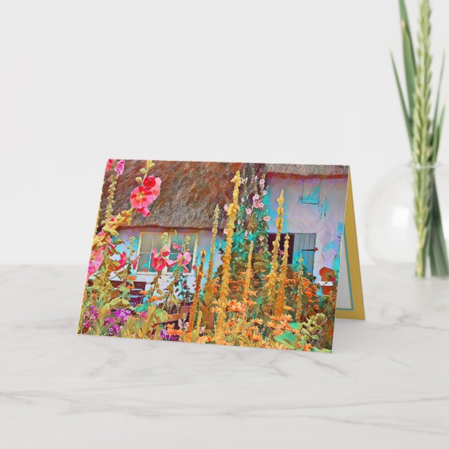 Cartão Feliz Aniversário do Jardim de Algodão Irlandês (Frente)