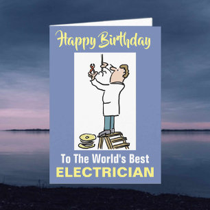 Cartão Feliz Aniversário do Melhor Fitter Elétrico do W