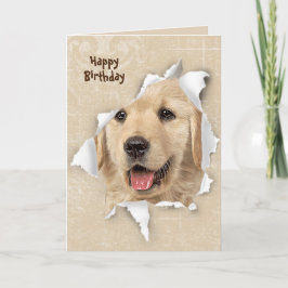 Cartão Feliz aniversário do Ouro Retriever