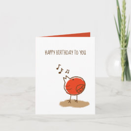 Cartão Feliz Aniversário do Pássaro Pequeno