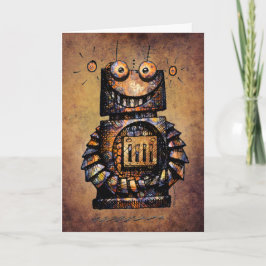 Cartão Feliz aniversario do robô do miúdo feito sob