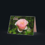 Cartão Feliz aniversario do rosa do rosa à irmã<br><div class="desc">O texto do cartão, que você pode mudar e personalizar. "Uma irmã é como um ~ do rosa bonito, mas olha para fora para os espinhos! Apenas caçoando sobre os espinhos! Muito amor em seu aniversário!" Está aqui a versão do modelo deste cartão com tamanho de pia batismal leve menor...</div>