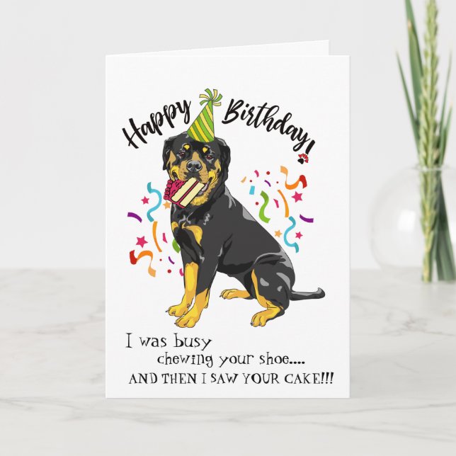 Cartão Feliz Aniversário do Seu Amigo Rottweiler (Frente)
